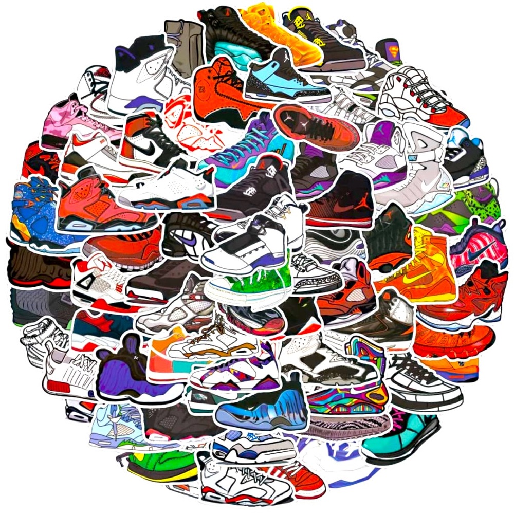 100pcs‎ Basketball Shoe Sneakers Stickers Vinyl Waterproof Decals
